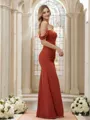 Sheath/Column Off-the-Shoulder Flattering Sleeveless Floor-Length Chiffon Bridesmaid Dresses