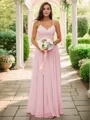 A-line V-Neck Elegant Sleeveless Floor-Length Chiffon Bridesmaid Dresses
