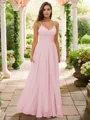 A-line V-Neck Elegant Sleeveless Floor-Length Chiffon Bridesmaid Dresses