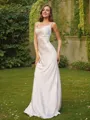 Timeless Sheath/Column Spaghetti Straps Sleeveless Sweep Train Silk like Satin Bridesmaid Dresses