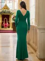 Sheath/Column V-Neck Bodycon Long Sleeves Floor-Length Jersey Bridesmaid Dresses
