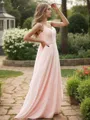 A-line Sweetheart Sleeveless Elegant Floor-Length Chiffon Bridesmaid Dresses