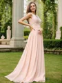 A-line V-Neck Sleeveless Charming Floor-Length Chiffon Bridesmaid Dresses