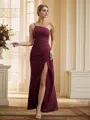 Sheath/Column One-Shoulder Glamourous Sleeveless Floor-Length Chiffon Bridesmaid Dresses