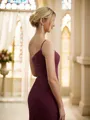Sheath/Column One-Shoulder Glamourous Sleeveless Floor-Length Chiffon Bridesmaid Dresses