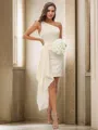 Sheath/Column One-Shoulder Gorgeous Sleeveless Short/Mini Charmeuse Bridesmaid Dresses