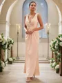 Sheath/Column V-Neck Flattering Sleeveless Floor-Length Jersey Bridesmaid Dresses