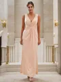 Sheath/Column V-Neck Flattering Sleeveless Floor-Length Jersey Bridesmaid Dresses