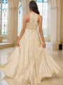 A-line Halter Glam Sleeveless Floor-Length Silk like Satin Bridesmaid Dresses