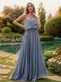 A-line Spaghetti Straps Timeless Sleeveless Floor-Length Chiffon Bridesmaid Dresses