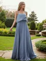 A-line Spaghetti Straps Timeless Sleeveless Floor-Length Chiffon Bridesmaid Dresses