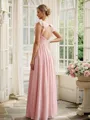 A-line V-Neck Glam Sleeveless Floor-Length Chiffon Bridesmaid Dresses