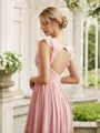 A-line V-Neck Glam Sleeveless Floor-Length Chiffon Bridesmaid Dresses