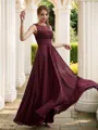 A-line Scoop Exquisite Sleeveless Floor-Length Chiffon Bridesmaid Dresses