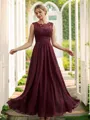 A-line Scoop Exquisite Sleeveless Floor-Length Chiffon Bridesmaid Dresses