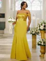 Sheath/Column Off-the-Shoulder Sleeveless Graceful Floor-Length Stretch Crepe Bridesmaid Dresses