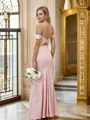 Sheath/Column Off-the-Shoulder Body-contouring Sleeveless Floor-Length Charmeuse Bridesmaid Dresses