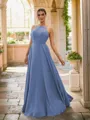 A-line Halter Pretty Sleeveless Floor-Length Chiffon Bridesmaid Dresses