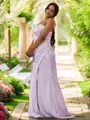 Sheath/Column Sweetheart Sleeveless Sweep Train Streamlined Silk like Satin Bridesmaid Dresses