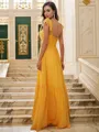 A-line Straps Refined Sleeveless Floor-Length Chiffon Bridesmaid Dresses