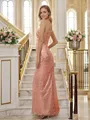 Sheath/Column One-Shoulder Radiant Sleeveless Floor-Length Sequins Bridesmaid Dresses