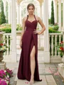A-line Halter Dreamy Sleeveless Floor-Length Stretch Crepe Bridesmaid Dresses