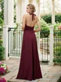 A-line Halter Dreamy Sleeveless Floor-Length Stretch Crepe Bridesmaid Dresses
