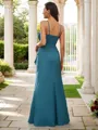 A-line V-Neck Flowing Sleeveless Floor-Length Silk like Satin Bridesmaid Dresses