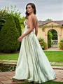 A-line Straps Classic Sleeveless Floor-Length Silk like Satin Bridesmaid Dresses