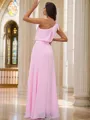 A-line One-Shoulder Stylish Sleeveless Floor-Length Chiffon Bridesmaid Dresses