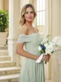 A-line Off-the-Shoulder Timeless Sleeveless Floor-Length Chiffon Bridesmaid Dresses