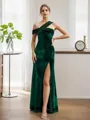 Sheath/Column Other Classy Sleeveless Floor-Length Velvet Bridesmaid Dresses