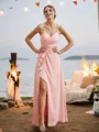 A-line V-Neck Stunning Sleeveless Floor-Length Chiffon Bridesmaid Dresses