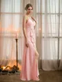 A-line V-Neck Stunning Sleeveless Floor-Length Chiffon Bridesmaid Dresses