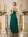 A-line V-Neck Graceful Sleeveless Asymmetrical Satin Chiffon Bridesmaid Dresses