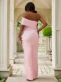 Sheath/Column One-Shoulder Sleeveless Floor-Length Stretch Crepe Fitted Bridesmaid Dresses