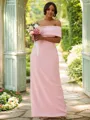 Sheath/Column One-Shoulder Sleeveless Floor-Length Stretch Crepe Fitted Bridesmaid Dresses