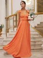A-line V-Neck Sleeveless Floor-Length Timeless Jersey Bridesmaid Dresses