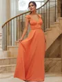 A-line V-Neck Sleeveless Floor-Length Timeless Jersey Bridesmaid Dresses