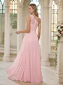 A-line One-Shoulder Dazzling Sleeveless Floor-Length Chiffon Bridesmaid Dresses