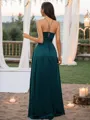 A-line V-Neck Simple Sleeveless Floor-Length Silk like Satin Bridesmaid Dresses