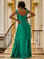 Sheath/Column Sweetheart Sleeveless Sweep Train Unique Polyester Bridesmaid Dresses