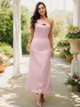 Sheath/Column One-Shoulder Statuesque Sleeveless Ankle-Length Charmeuse Bridesmaid Dresses
