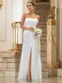 A-line Spaghetti Straps Sleeveless Charming Floor-Length Silk like Satin Bridesmaid Dresses