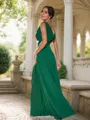A-line Straps Trendy Sleeveless Floor-Length Jersey Bridesmaid Dresses