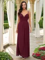 A-line V-Neck Delicate Sleeveless Floor-Length Chiffon Bridesmaid Dresses