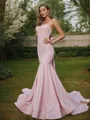 Trumpet/Mermaid Flair Sweetheart Sleeveless Sweep Train Stretch Crepe Bridesmaid Dresses