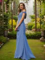 Sheath/Column Glamourous V-Neck Sleeveless Floor-Length Chiffon Bridesmaid Dresses