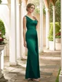 Sheath/Column One-Shoulder Form-fitting Sleeveless Floor-Length Silk like Satin Bridesmaid Dresses