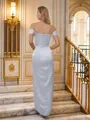 Sheath/Column Off-the-Shoulder Body-revealing Sleeveless Ankle-Length Silk like Satin Bridesmaid Dresses